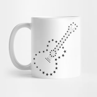 Acoustic guitar made of stars black Mug